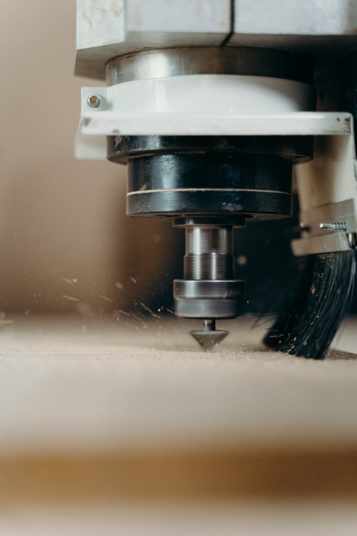 Close-Up Shot of CNC Equipment